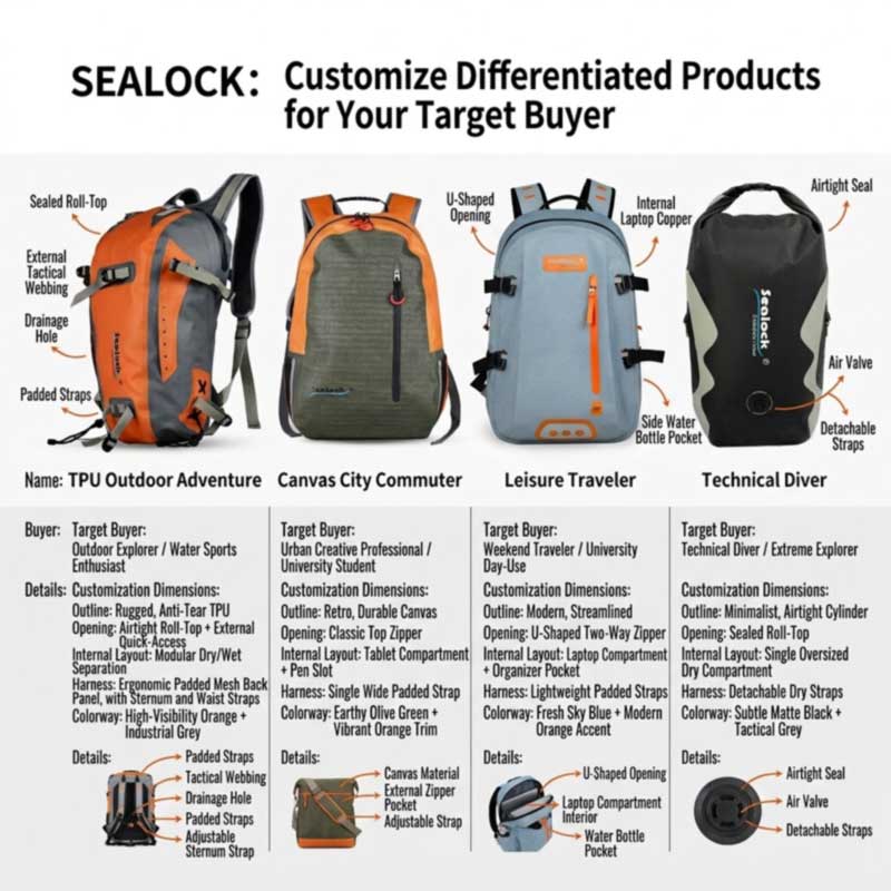 Sacs à dos imperméables personnalisés pour les marques de plein air