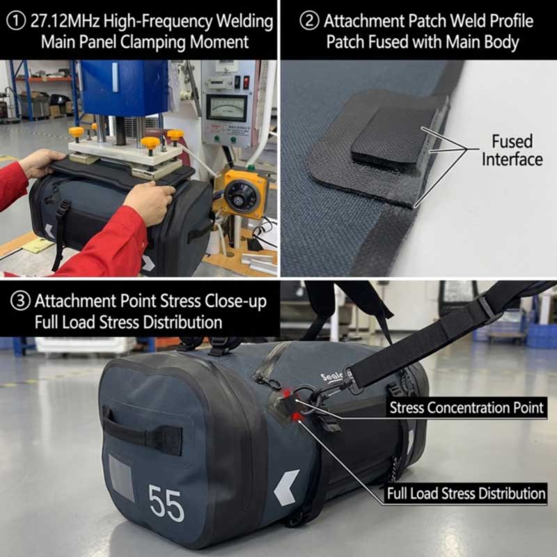 Usine de sacs étanches pour motos avec technologie de soudage RF
