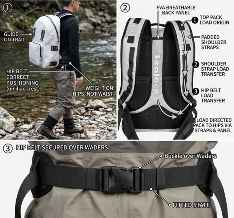 Sacs à dos de pêche imperméables pour les pêcheurs professionnels