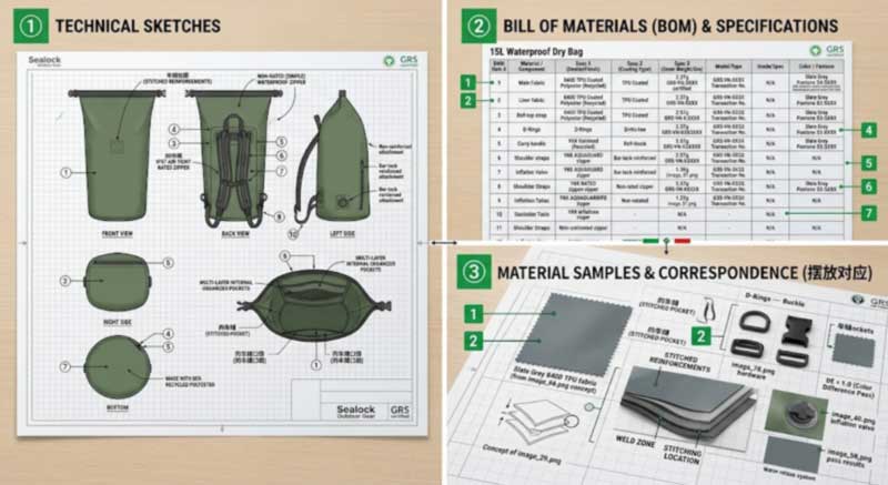 Comment rédiger un pack technique pour un sac étanche