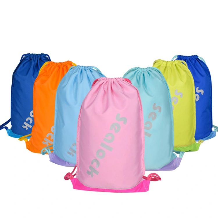 Sacs à cordon 15 litres intérieur imperméable avec poche à corde double couche