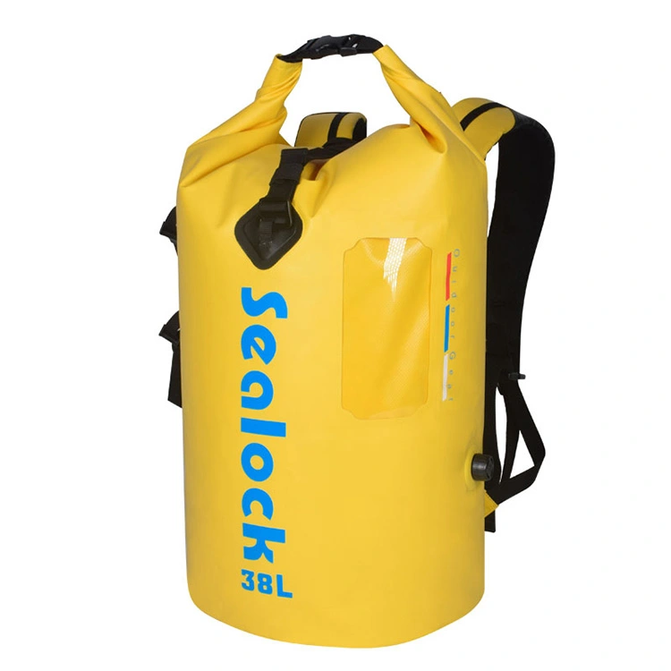 Nouveau sac à dos étanche pour la randonnée 38 litres avec fenêtre jaune