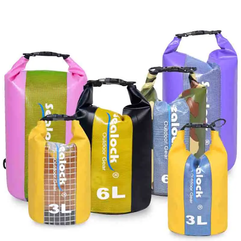Sac étanche à rouleau en PVC avec fenêtre transparente et bandoulière à dégagement rapide